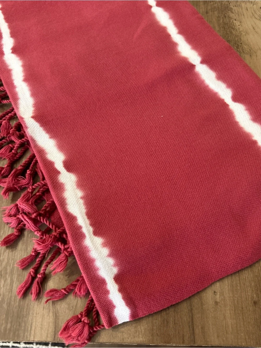 Festival Travel Towel Tie Dye Burgundy Red White 36 x 65 NEW